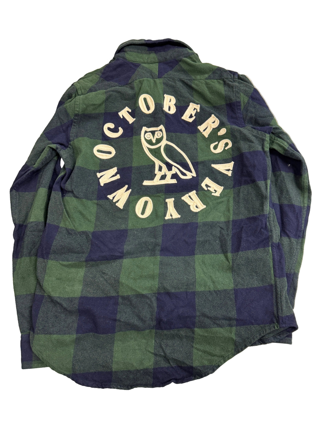 MEN GREEN PLAID OVO LONG SLEEVE (XS)