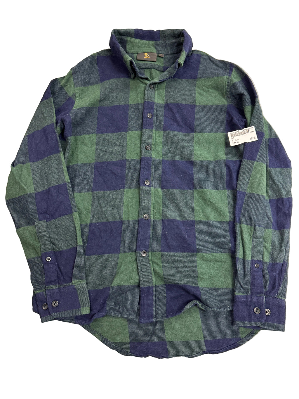 MEN GREEN PLAID OVO LONG SLEEVE (XS)