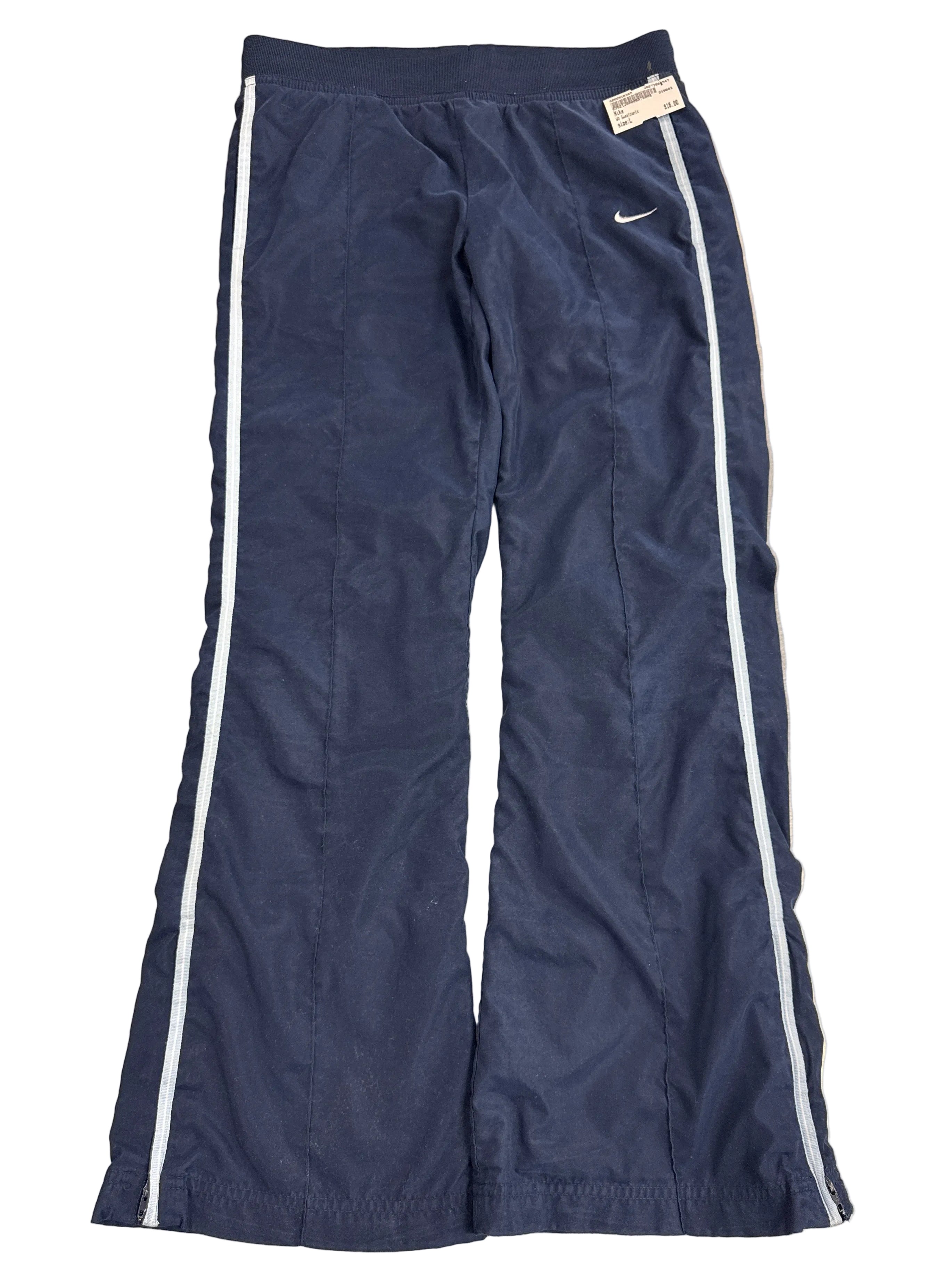 WOMEN Y2K NAVY NIKE TRACKPANTS (L)
