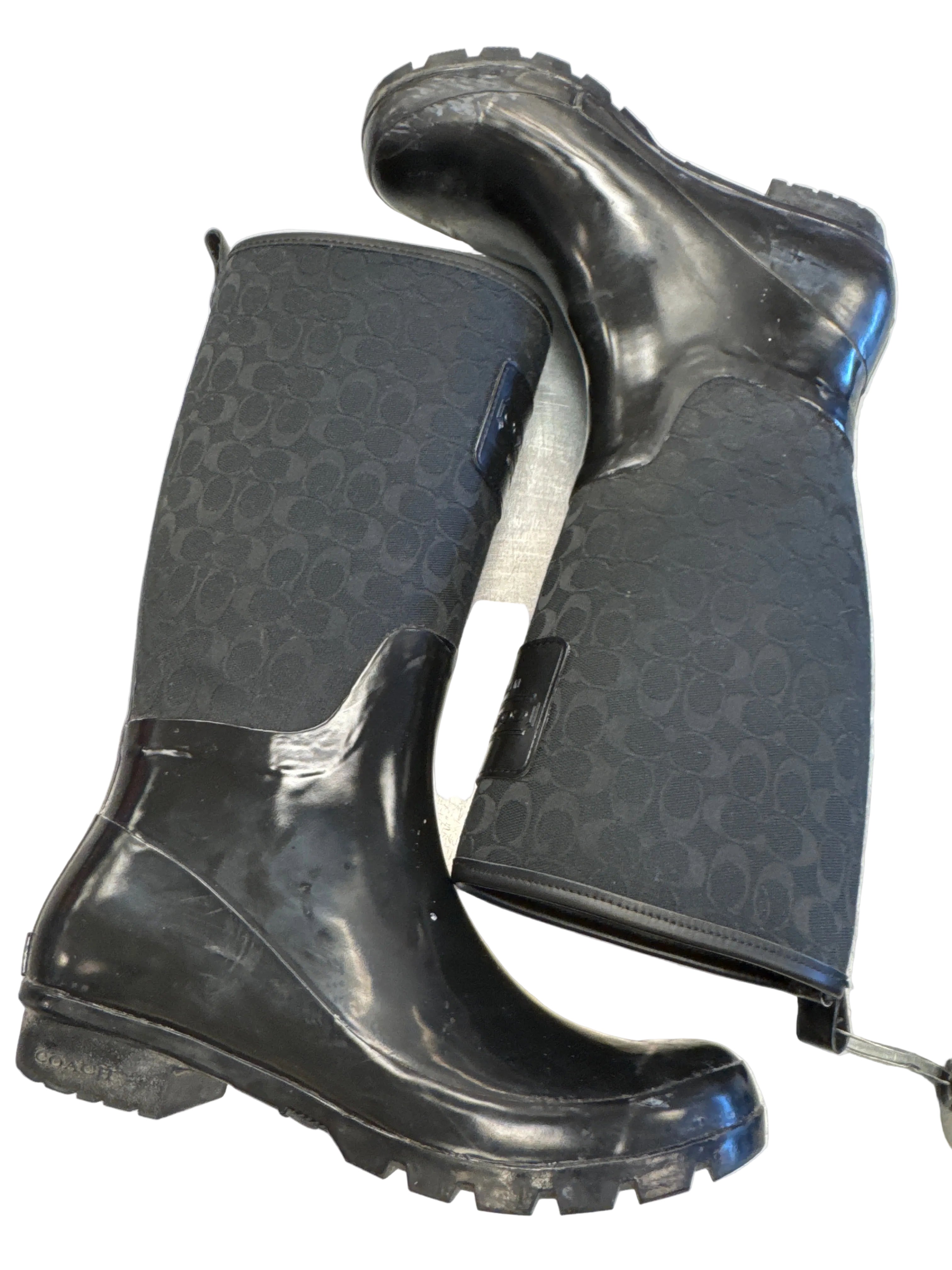 WOMEN BLACK COACH BOOTA (SIZE 9)
