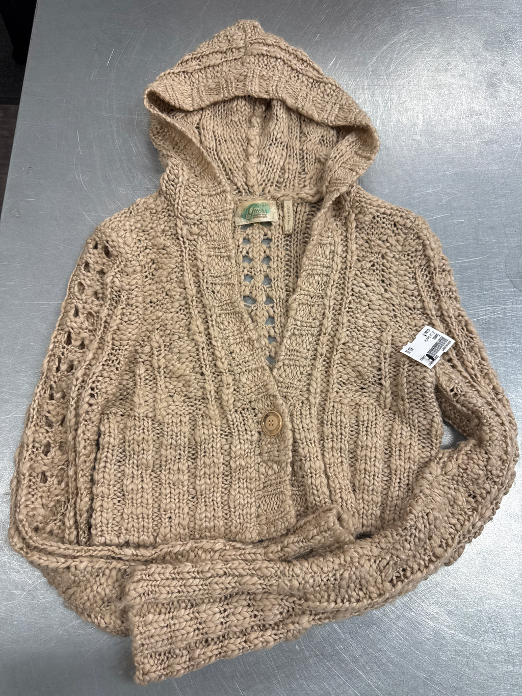 WOMEN BEIGE VINTAGE GUESS SWEATER (M)