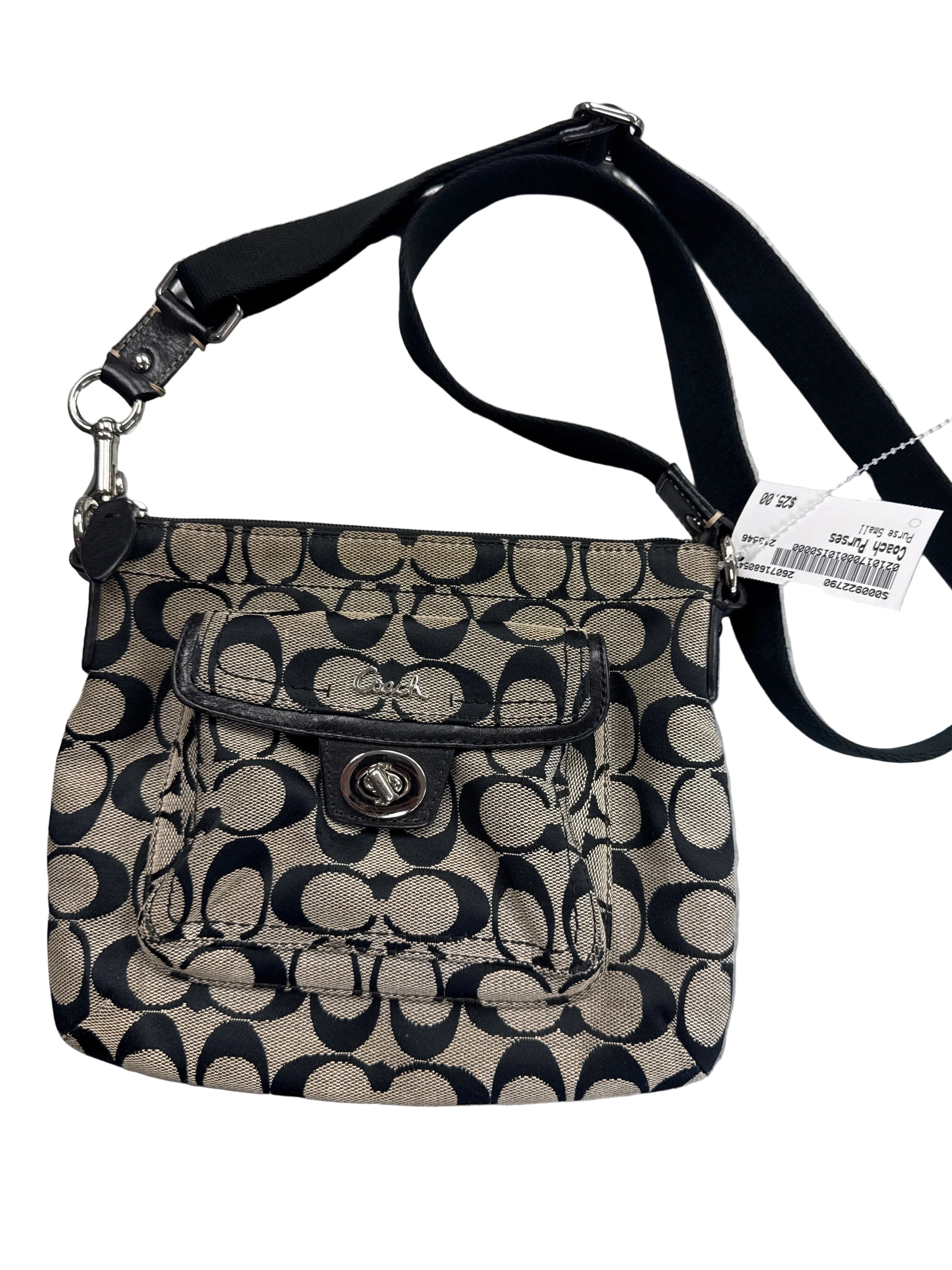 BLACK COACH SIDE PURSE