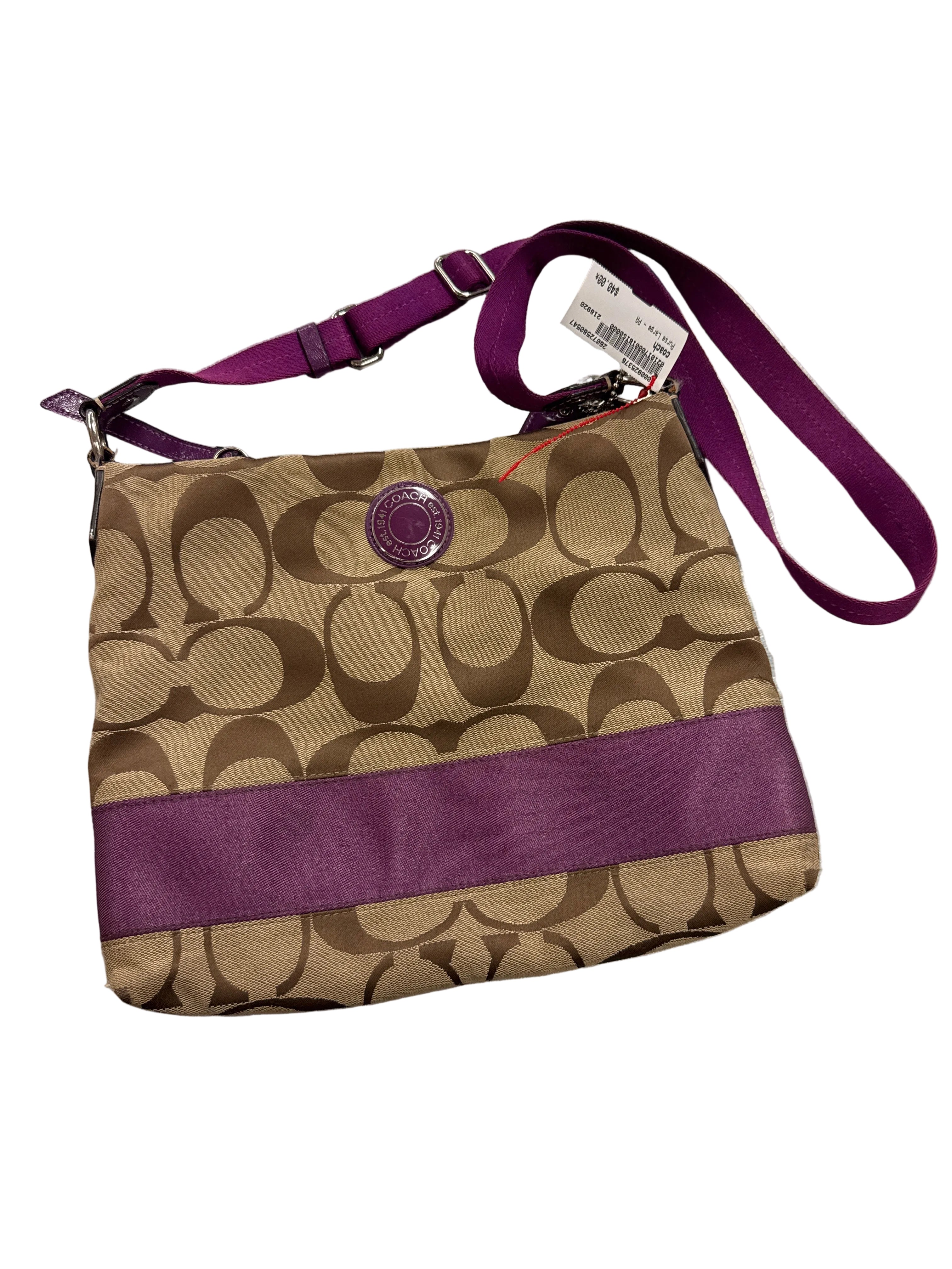 PURPLE COACH PURSE