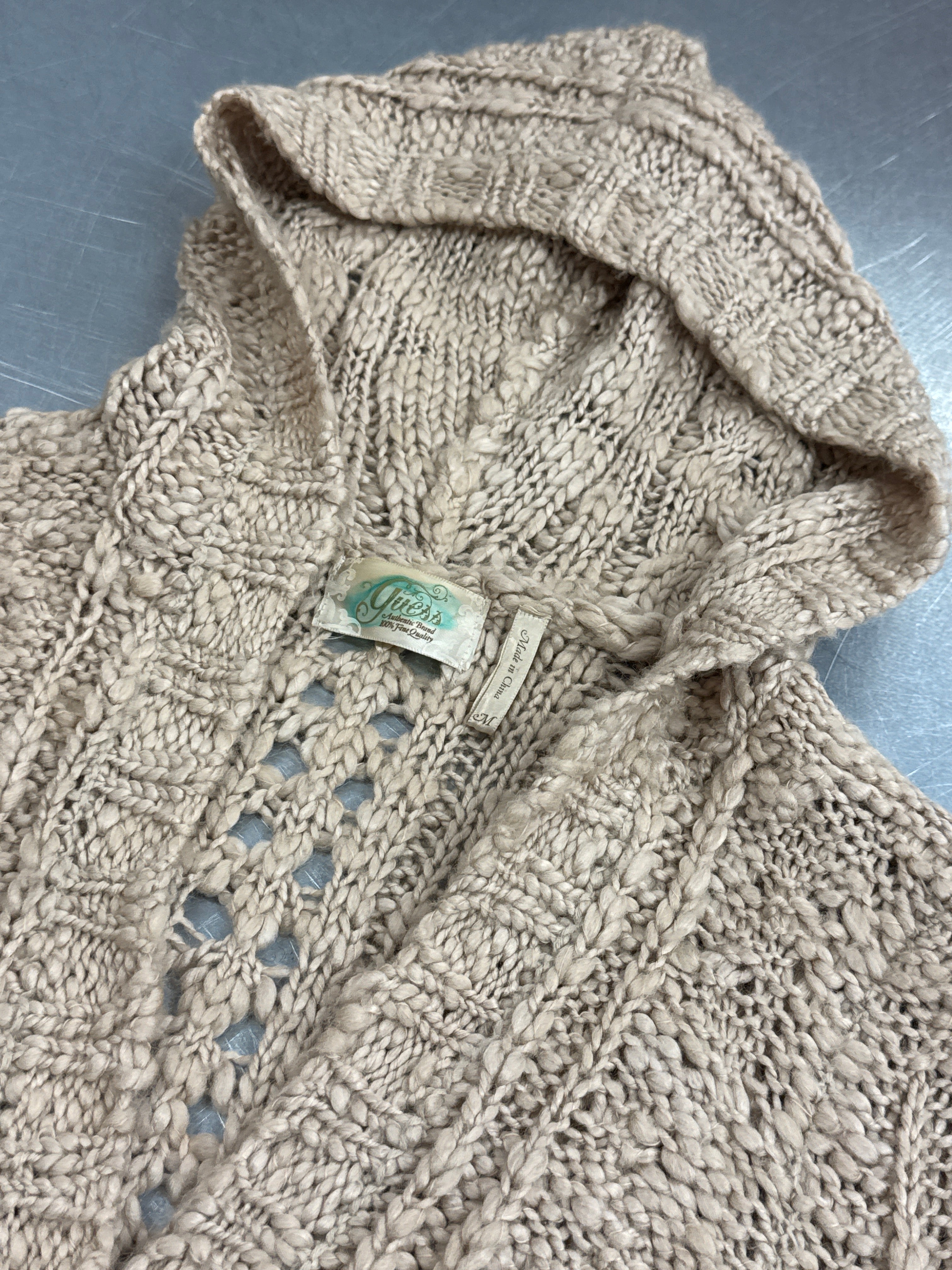WOMEN BEIGE VINTAGE GUESS SWEATER (M)