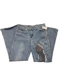 WOMEN Y2K GRAPHIC FLARED DENIM (XS)