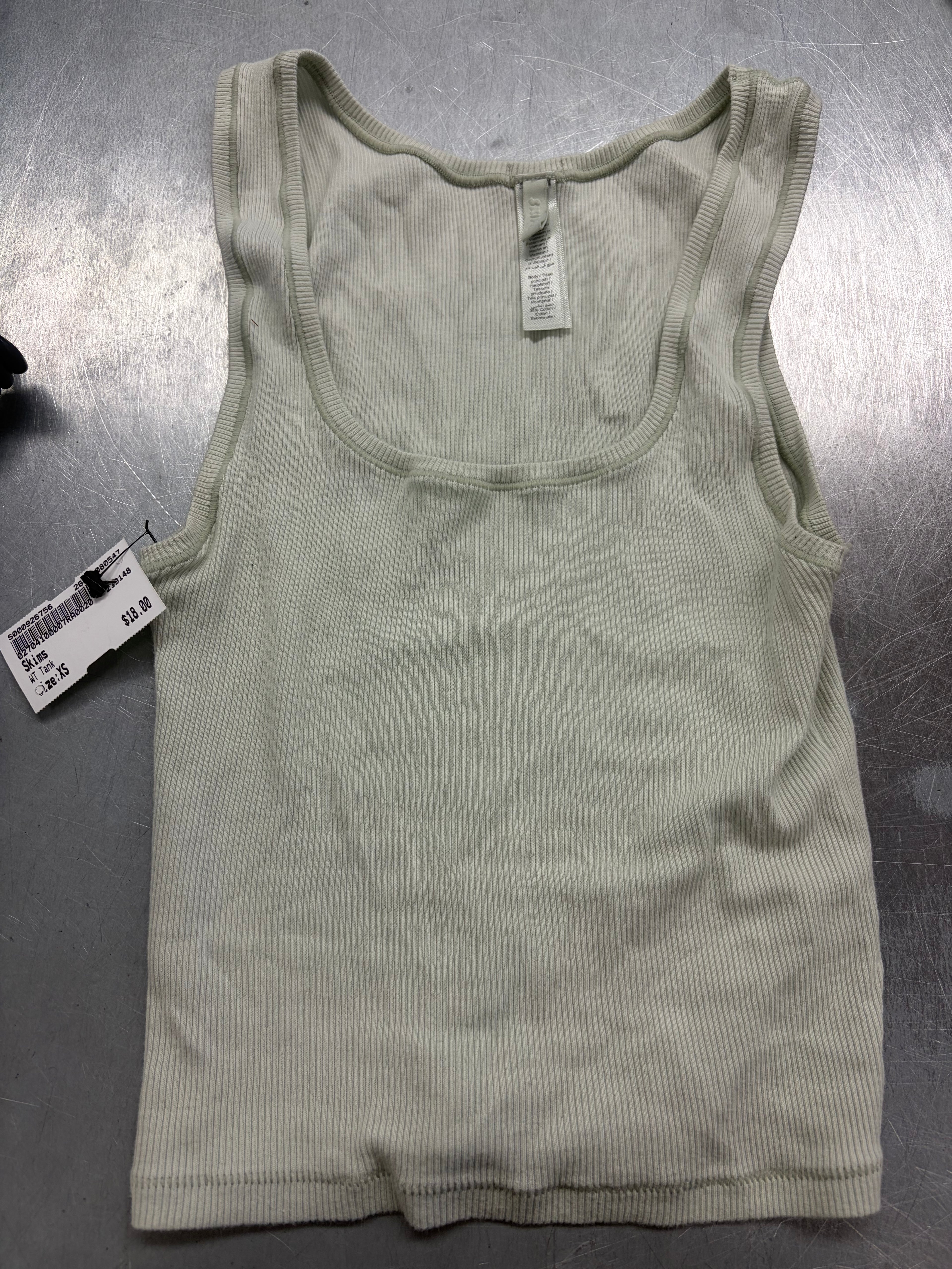 WOMENS SKIMS TANK MINT GREEN SZ XS